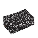 Cute Black And White Heart Pattern Print Rectangle Tissue Box Cover