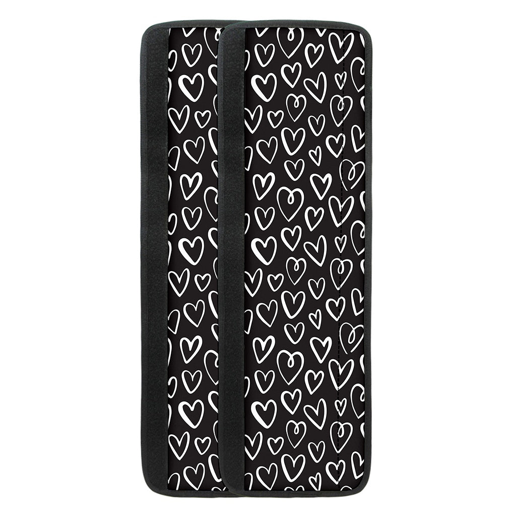 Cute Black And White Heart Pattern Print Refrigerator Handle Covers