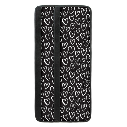 Cute Black And White Heart Pattern Print Refrigerator Handle Covers