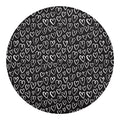 Cute Black And White Heart Pattern Print Round Blanket