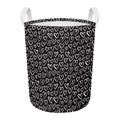 Cute Black And White Heart Pattern Print Round Laundry Basket