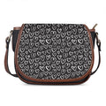 Cute Black And White Heart Pattern Print Saddle Bag
