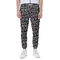 Cute Black And White Heart Pattern Print Joggers