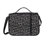 Cute Black And White Heart Pattern Print Shoulder Strap Bible Bag