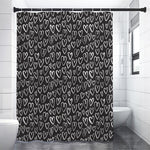 Cute Black And White Heart Pattern Print Shower Curtain