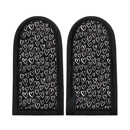 Cute Black And White Heart Pattern Print Skillet Handle Cover