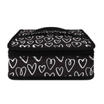 Cute Black And White Heart Pattern Print Small Lunch Bag