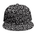 Cute Black And White Heart Pattern Print Snapback Cap