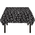 Cute Black And White Heart Pattern Print Tablecloth