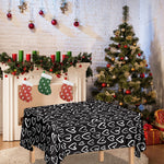 Cute Black And White Heart Pattern Print Tablecloth