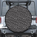 Cute Black And White Heart Pattern Print Tire Cover