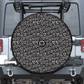 Cute Black And White Heart Pattern Print Tire Cover With Camera Hole