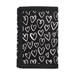 Cute Black And White Heart Pattern Print Trifold Wallet