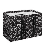 Cute Black And White Heart Pattern Print Utility Tote Bag