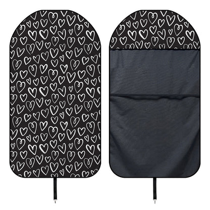 Cute Black And White Heart Pattern Print Waterproof Car Seat Cover