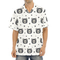 Cute Black Bear Pattern Print Aloha Shirt