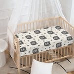 Cute Black Bear Pattern Print Baby Crib Sheet