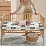 Cute Black Bear Pattern Print Baby Crib Sheet
