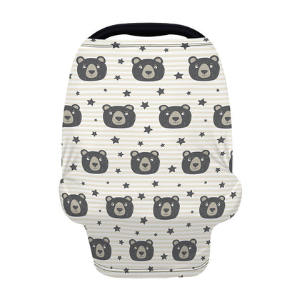 Cute Black Bear Pattern Print Baby Seat Cover