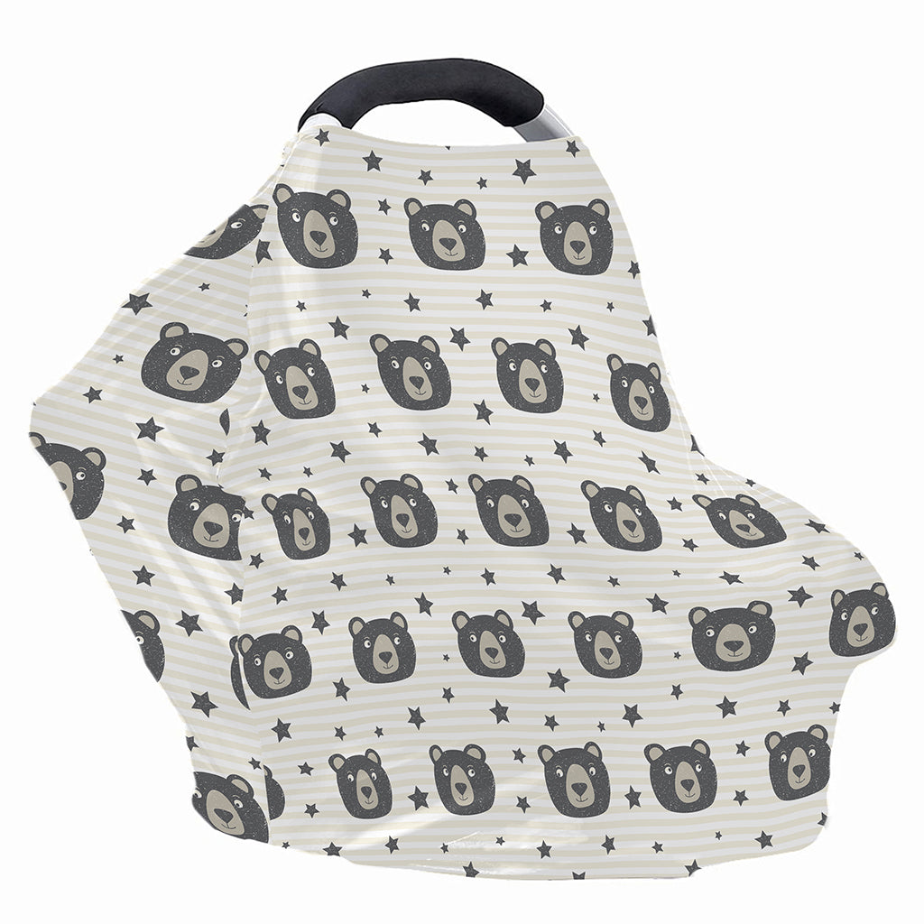 Cute Black Bear Pattern Print Baby Seat Cover