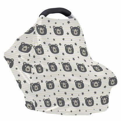 Cute Black Bear Pattern Print Baby Seat Cover