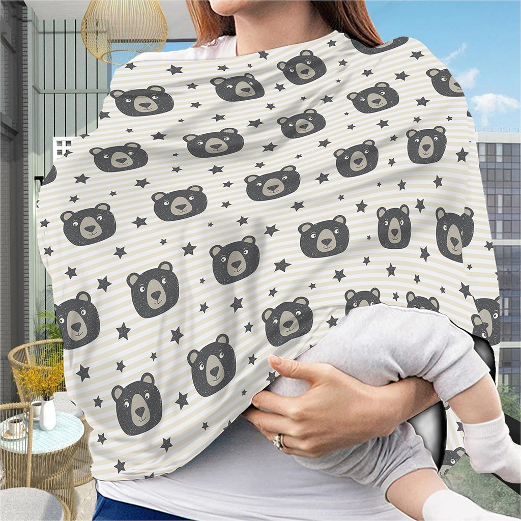 Cute Black Bear Pattern Print Baby Seat Cover