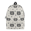 Cute Black Bear Pattern Print School Backpack