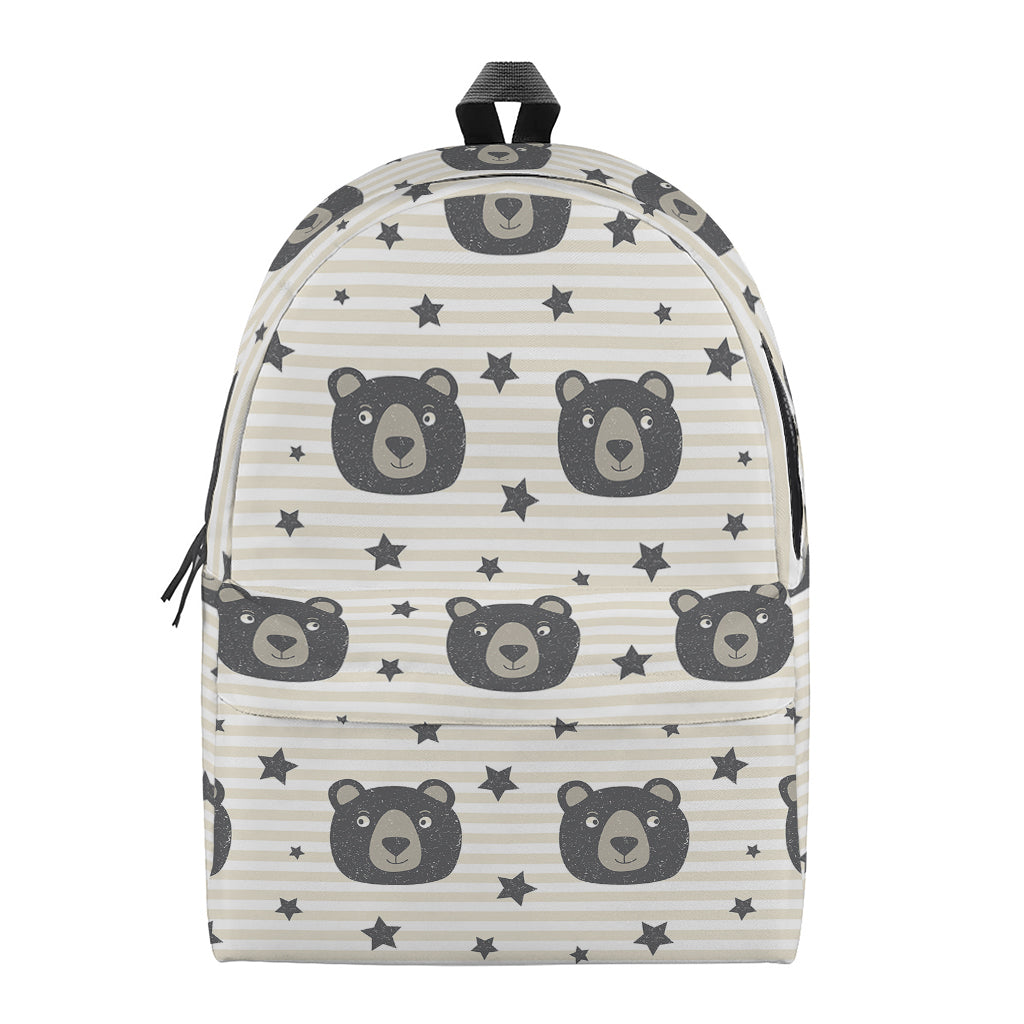 Cute Black Bear Pattern Print Backpack