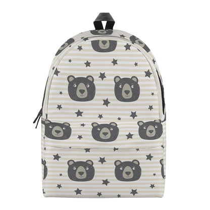 Cute Black Bear Pattern Print Backpack