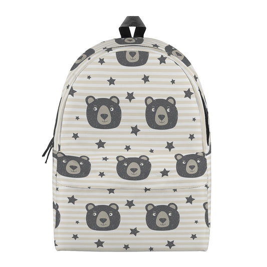 Cute Black Bear Pattern Print Backpack