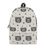 Cute Black Bear Pattern Print Backpack
