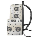 Cute Black Bear Pattern Print Backpack
