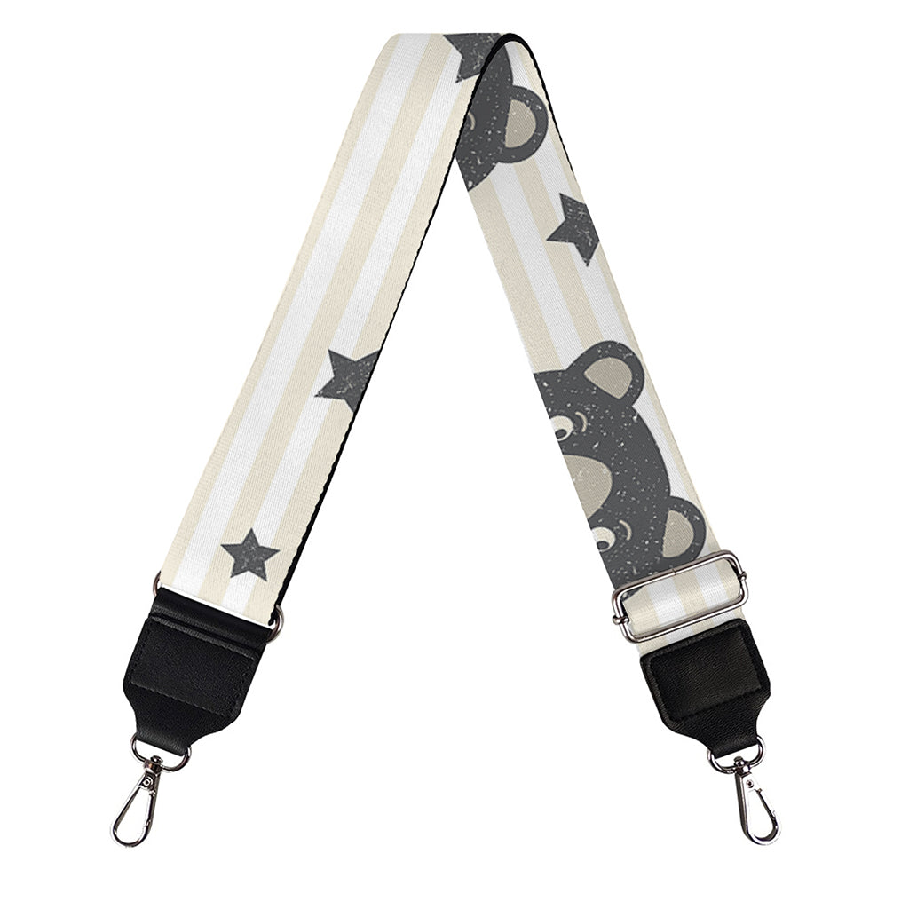 Cute Black Bear Pattern Print Bag Strap