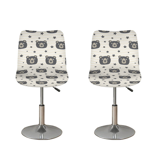 Cute Black Bear Pattern Print Bar Stool Covers