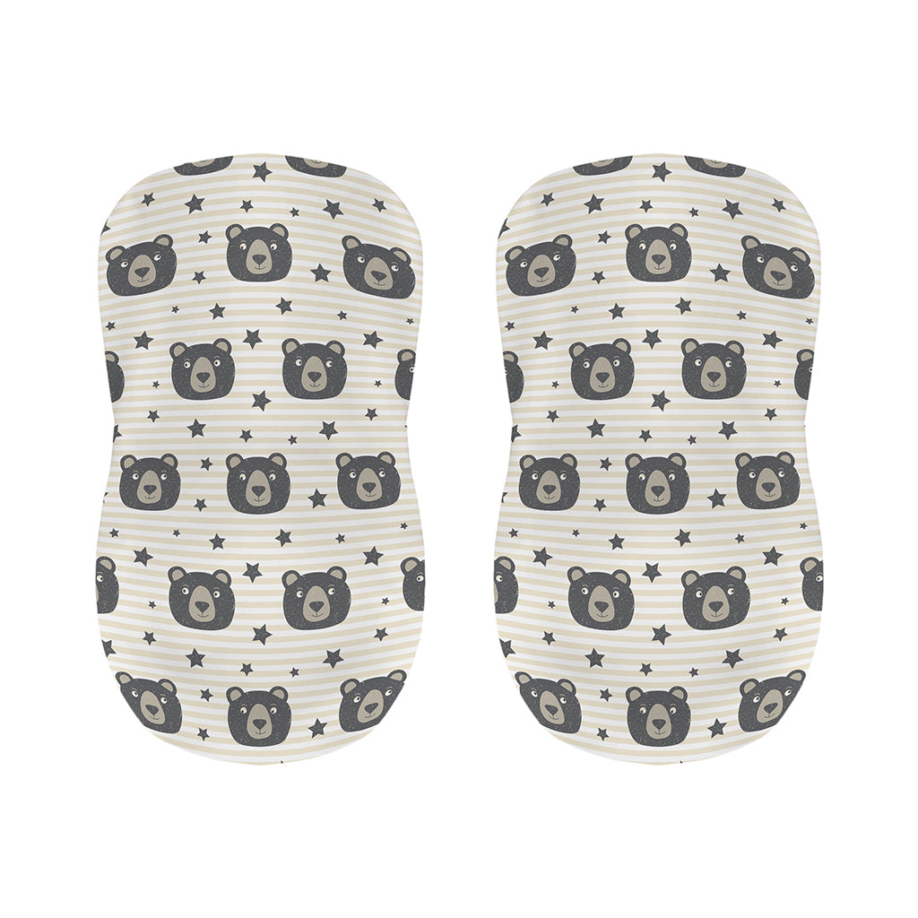 Cute Black Bear Pattern Print Bar Stool Covers
