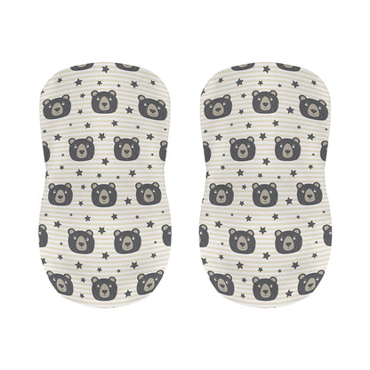 Cute Black Bear Pattern Print Bar Stool Covers