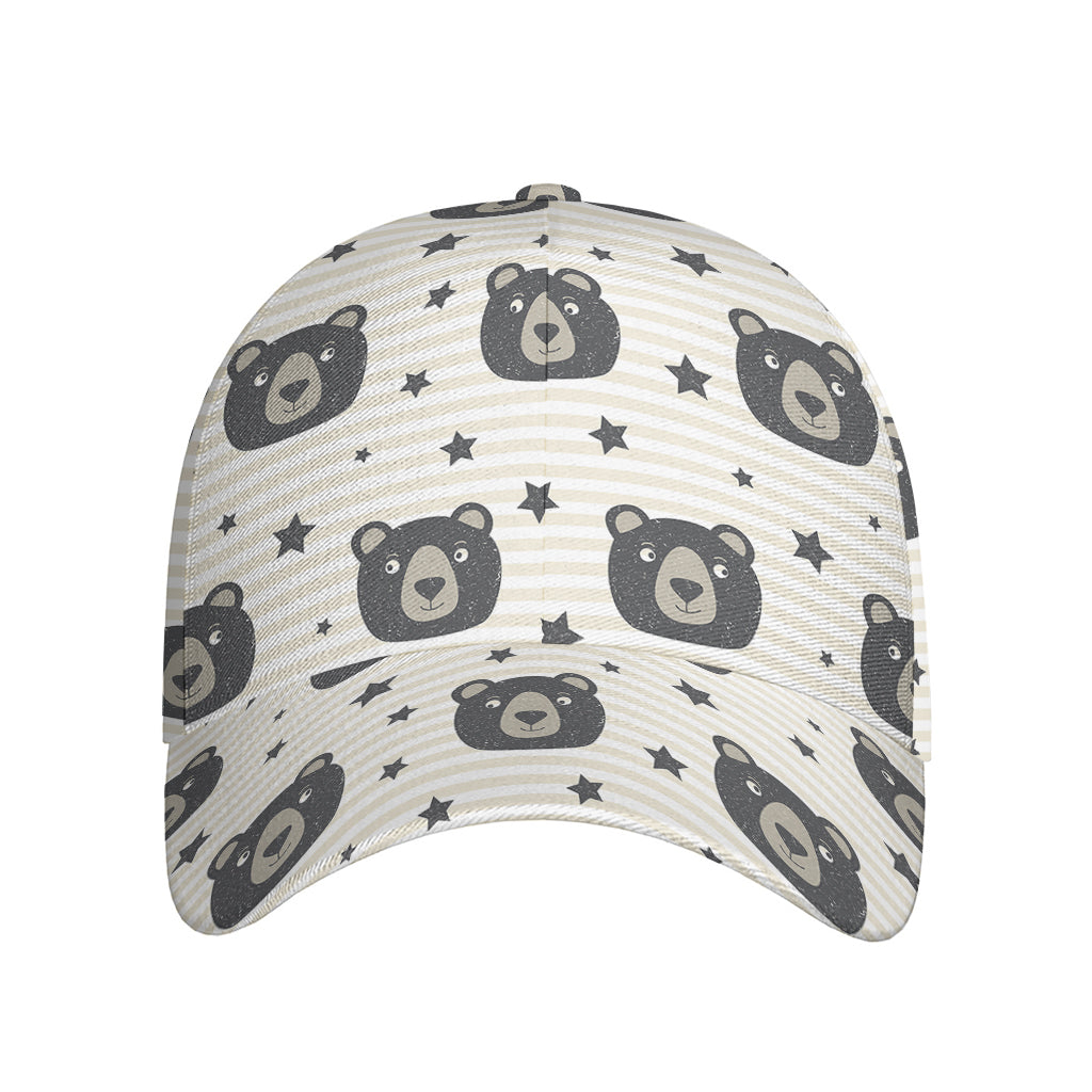 Cute Black Bear Pattern Print Baseball Cap