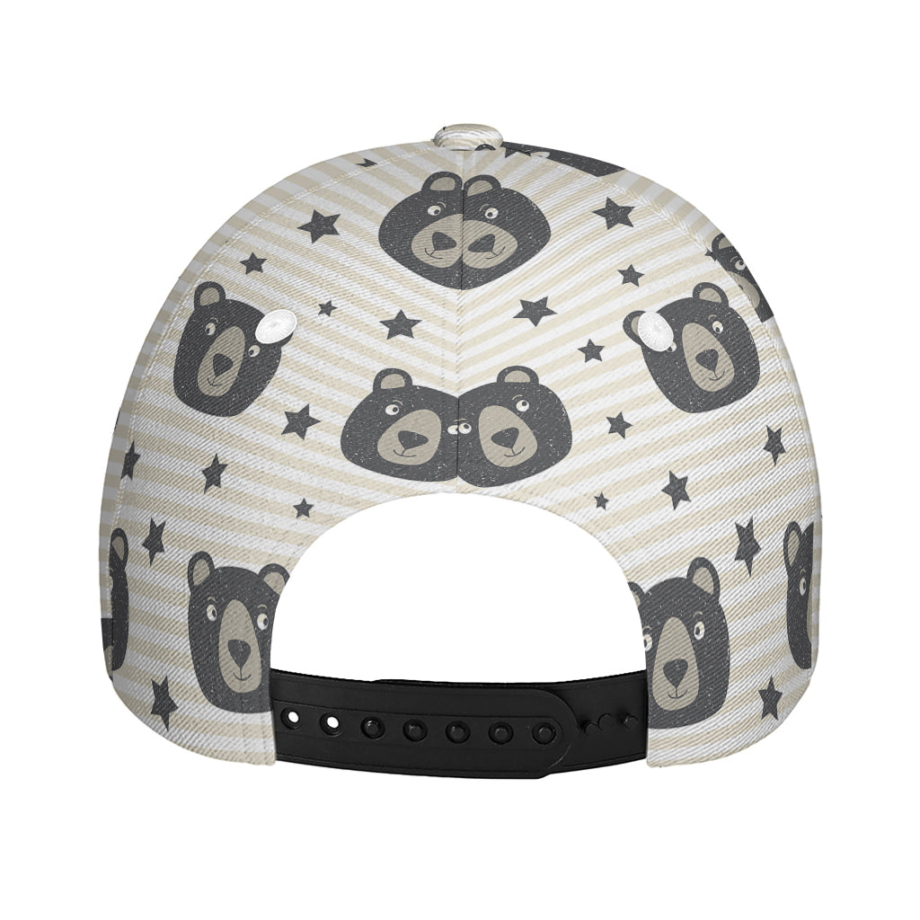 Cute Black Bear Pattern Print Baseball Cap