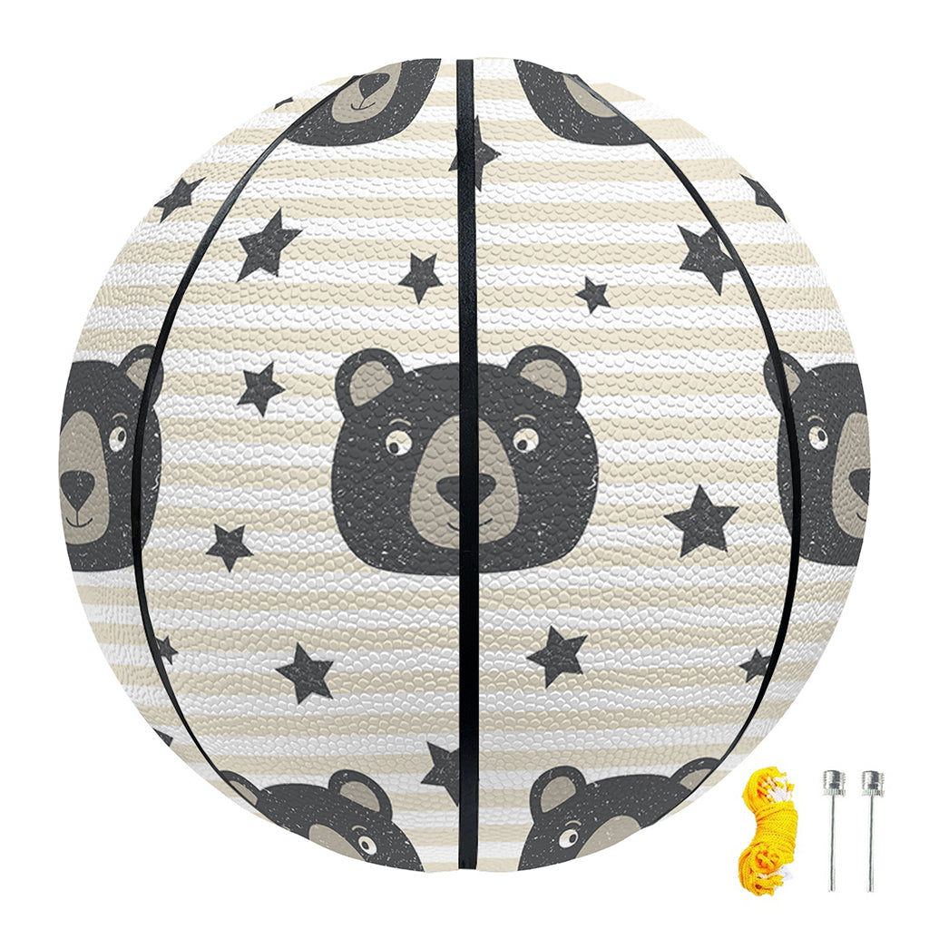 Cute Black Bear Pattern Print Basketball