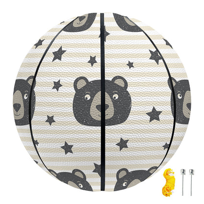 Cute Black Bear Pattern Print Basketball