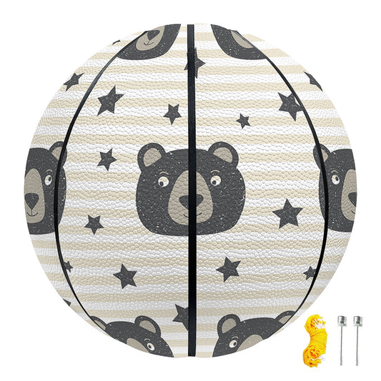 Cute Black Bear Pattern Print Basketball