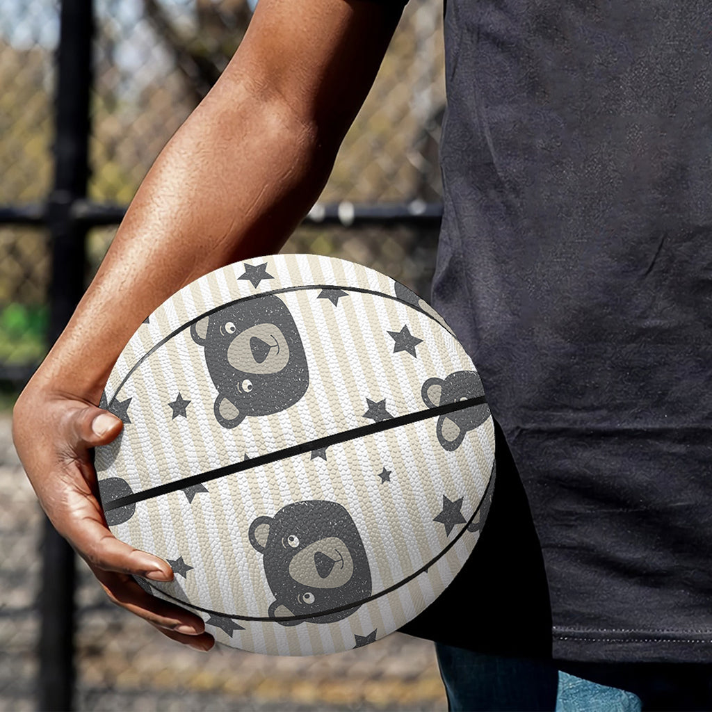 Cute Black Bear Pattern Print Basketball