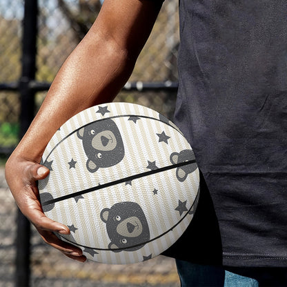 Cute Black Bear Pattern Print Basketball
