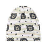 Cute Black Bear Pattern Print Beanie