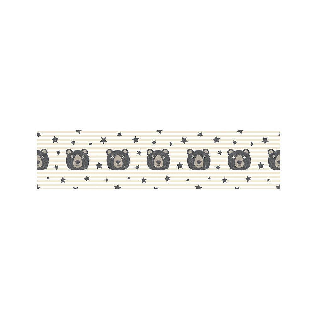 Cute Black Bear Pattern Print Bed Runner