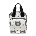 Cute Black Bear Pattern Print Bible Tote Bag
