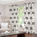 Cute Black Bear Pattern Print Dimout Grommet Curtains