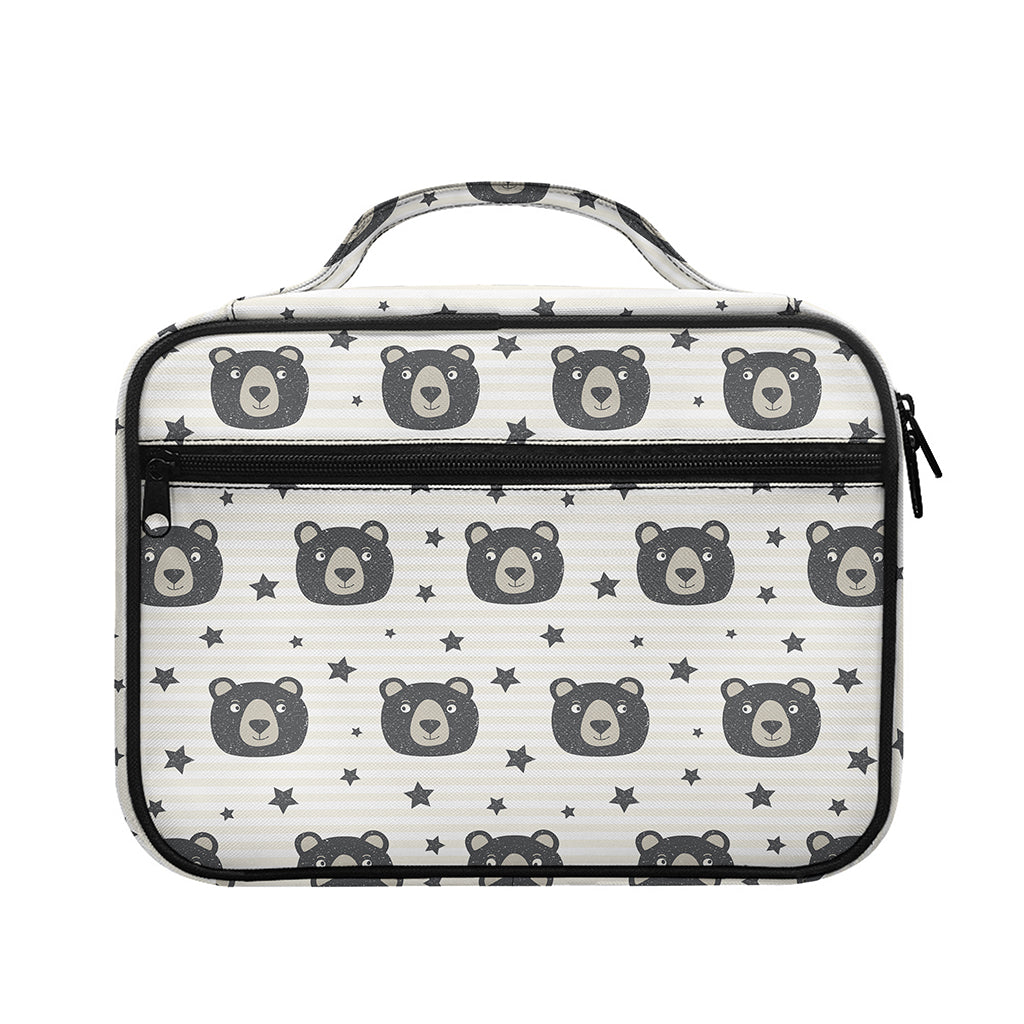 Cute Black Bear Pattern Print Briefcase Bible Bag