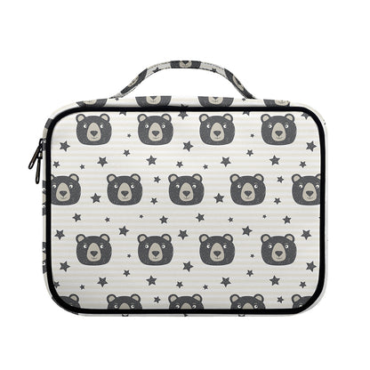 Cute Black Bear Pattern Print Briefcase Bible Bag