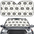 Cute Black Bear Pattern Print Car Windshield Sun Shade